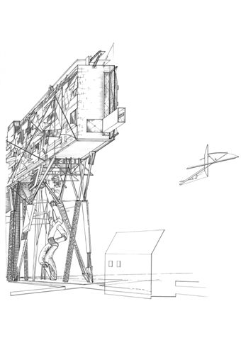 Libeskind_CityEdge_1_1987_55.9x76.2_matita su pergamena