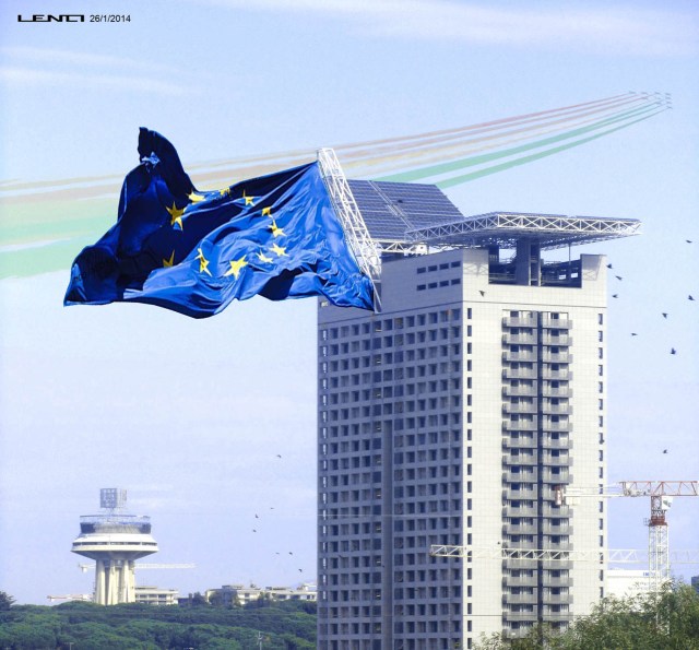 Torre Eurosky con bandiera Europa, Ruggero Lenci