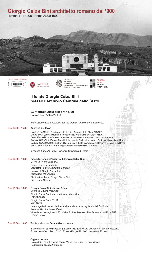 Giorgio Calza Bini architetto romano del ‘900 locandina